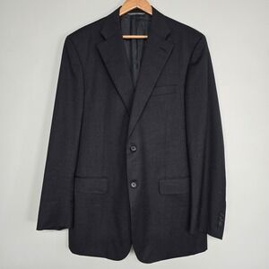 Canali Sport Coat Mens 54L 44L Charcoal Grey Wool Two Button Italy Blazer Jacket